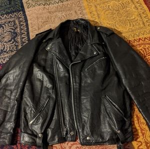 Leather motorcycle jacket extra large